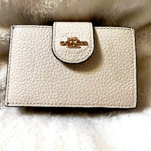 Coach Rainbow Accordion Card Case In Color block Gold/Chalk Multi